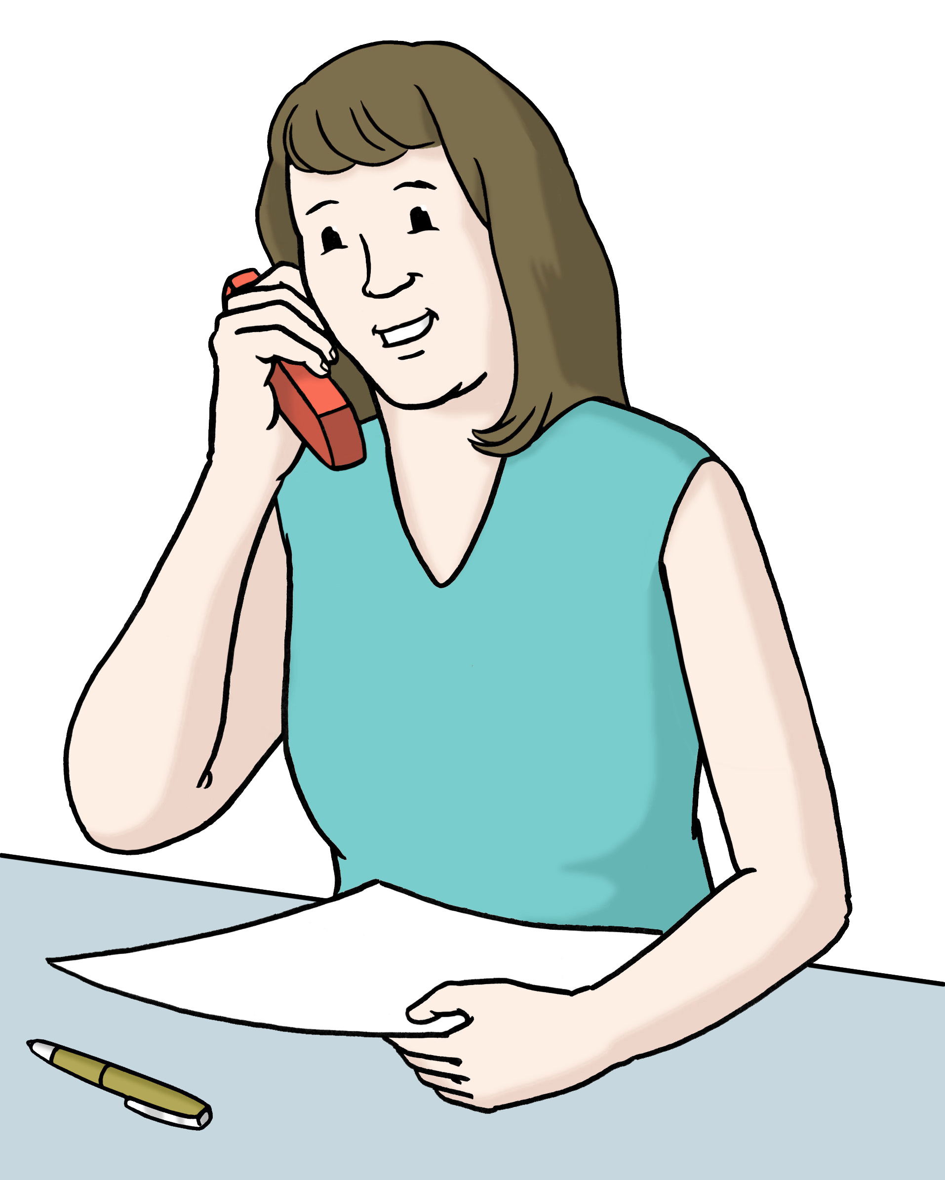 Illustration von einer telefonierenden Frau